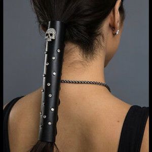 Harley Davidson leather hair tie